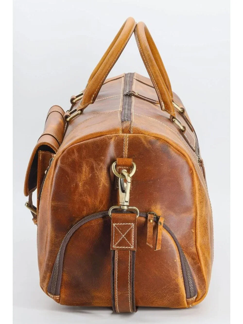 Stylish Leather Duffle Bag for Travel, Gym & Sports - Unisex Holdall Tote